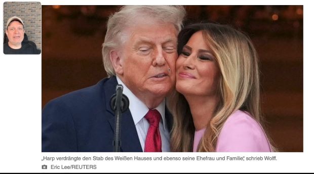 Melania an Trumps Wange gepresst